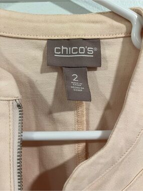 Chico's Peach Zip-Front Jacket Blazer Size 12 Large Chicos's 2